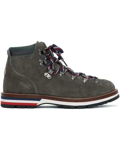 Moncler Gray Suede Peak Boots - Green