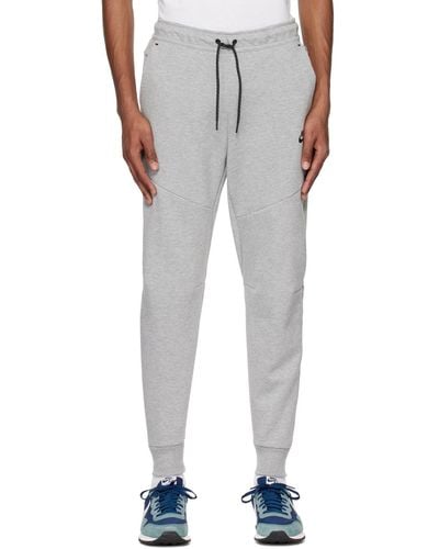 Nike Gray Sportswear Tech Fleece Lounge Pants - White