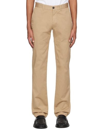 Sunspel Tan Garment-dyed Trousers - Natural