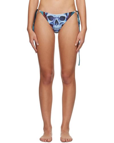 OTTOLINGER Culotte de bikini bleue à ferrures graphiques