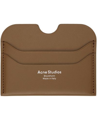 Acne Studios Porte-cartes brun en cuir - Noir
