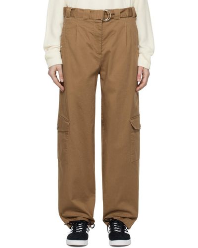 Lacoste Pantalon brun à ceinture coulissante - Neutre