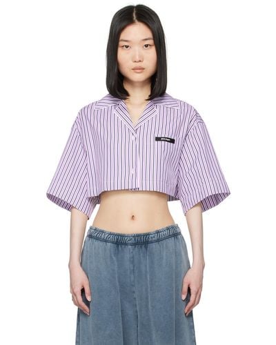 Palm Angels Striped Shirt - Purple
