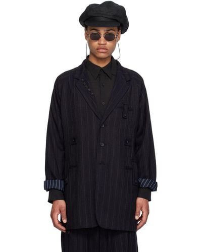 Yohji Yamamoto Stripe Blazer - Blue