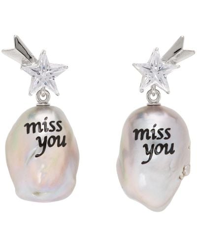 Jiwinaia 'miss You' Pearl Earrings - White