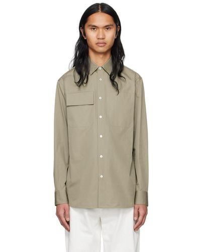 Jil Sander Green Pocket Shirt - Multicolour