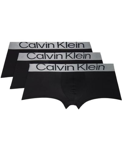 Calvin Klein Ensemble de trois boxers reconside steel noirs