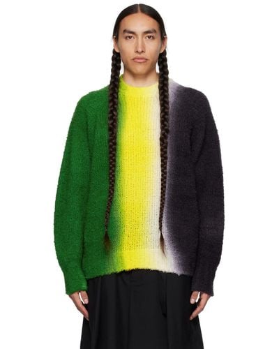 Sacai Green & Navy Tie-dye Sweater