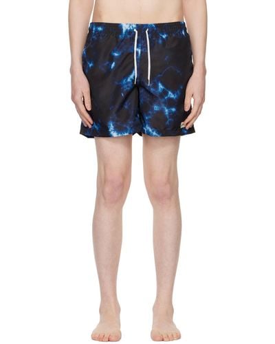 Bather Shibori Ne-maki Swim Shorts - Blue