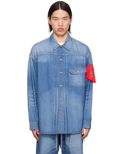 Mastermind Japan Pintucks Denim Shirt - Blue