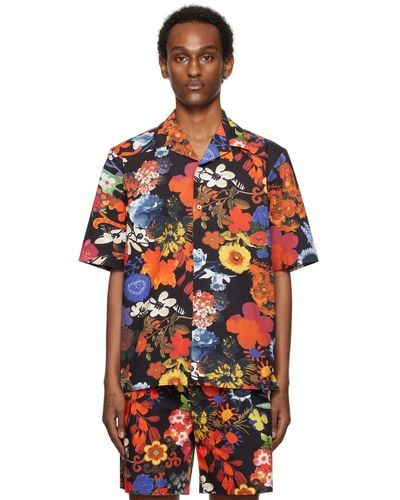 Moschino Multicolour Allover Flowers Shirt - Red
