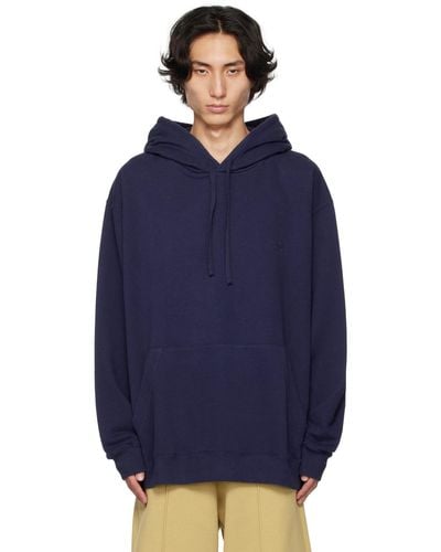 MM6 by Maison Martin Margiela Blue Embroidered Hoodie