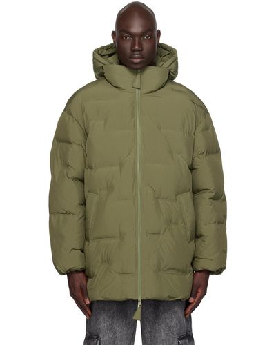 Ganni Quilted Puffer Coat - Green