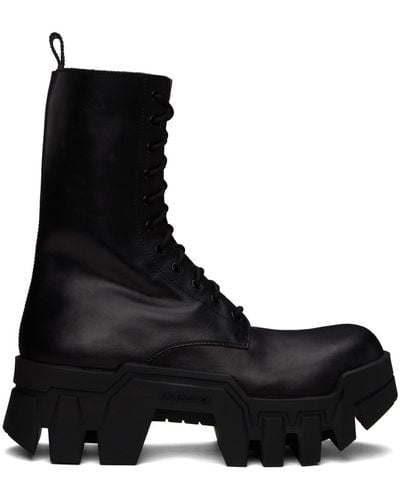 Balenciaga Black Bulldozer Lace-up Boots