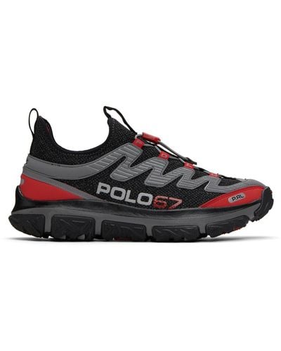 Polo Ralph Lauren Gray & Red Adventure 300lt Sneakers - Black