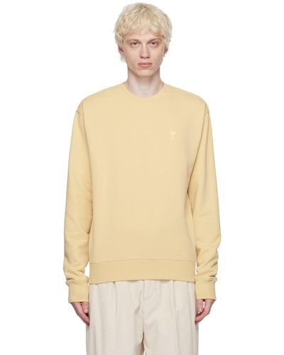 Ami Paris Yellow Ami De Cœur Sweatshirt - Natural