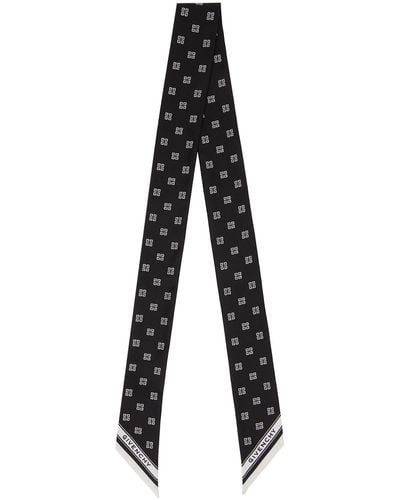 Givenchy Écharpe de style bandeau noir et blanc à motif 4g