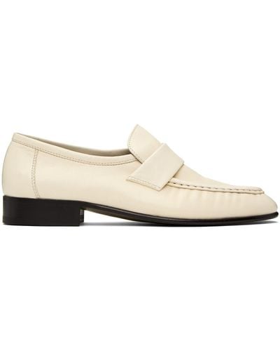 The Row Off-white Soft Loafers - Black