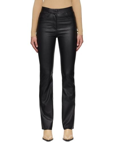 REMAIN Birger Christensen Black Stretch Leather Trousers