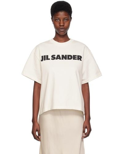 Jil Sander Off-white Printed T-shirt - Natural