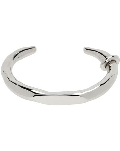 Jil Sander Silver Cuff Bracelet - Black