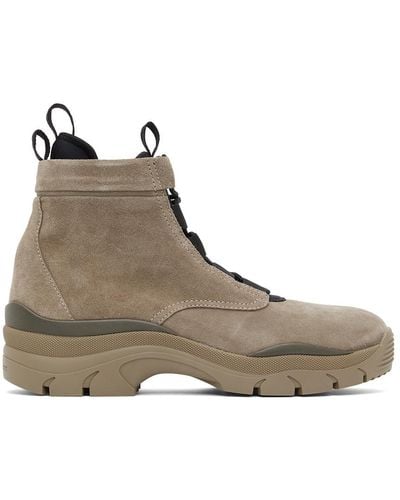 John Elliott Ssense Exclusive Taupe Speed Lace Up Boots - Multicolor