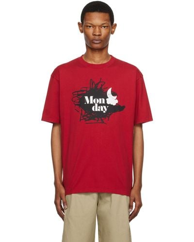 Undercover T-shirt 'monday' rouge