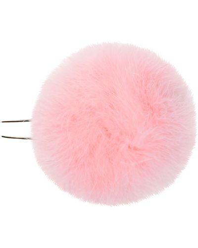 Hugo Kreit Fuzzy Ball Hair Pin - Pink