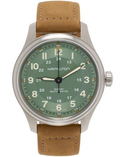 Hamilton ーン&ブラウン Titanium 自動巻き 腕時計 - グリーン