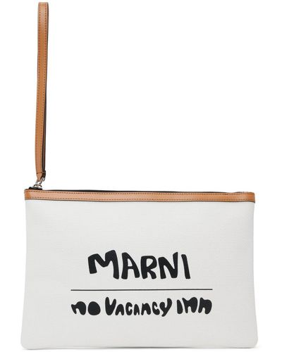 Marni No Vacancy Innエディション ホワイト Bey ポーチ - グレー