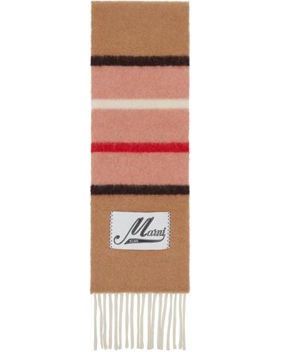 Marni Beige & Pink Striped Scarf - Multicolor