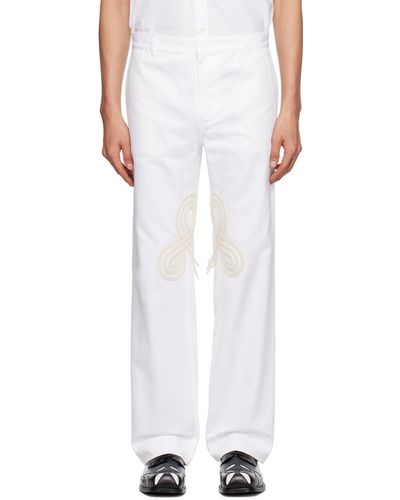 STEFAN COOKE Braided Pants - White