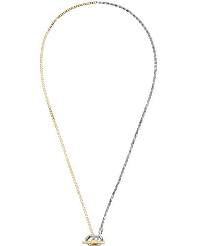 Bottega Veneta Gold & Silver Chain Necklace - Black