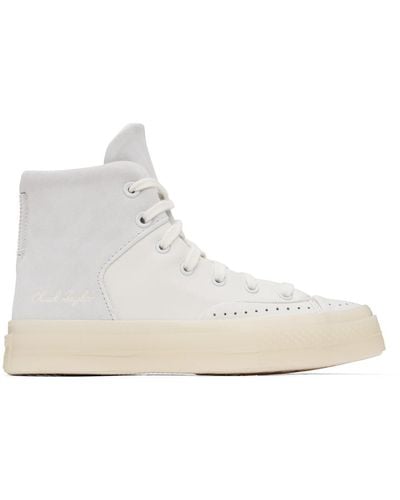 Converse White & Gray Chuck 70 Marquis Leather Sneakers - Black