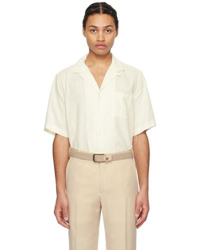 Lardini Off-white Patch Pocket Shirt - Natural