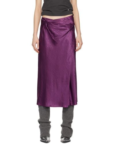 Acne Studios Purple Wrap Midi Skirt