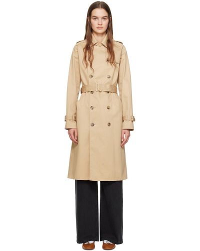 A.P.C. . Beige Greta Trench Coat - Black