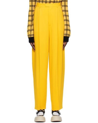Marni Yellow Pleated Trousers
