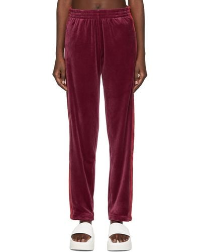 adidas Purple Polyester Track Pants - Red