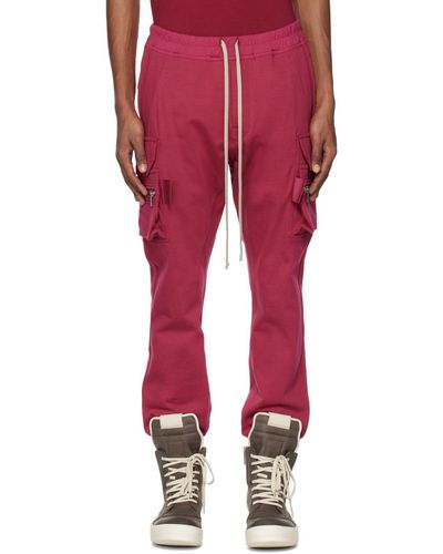 Rick Owens Pink Mastodon Cargo Trousers - Red