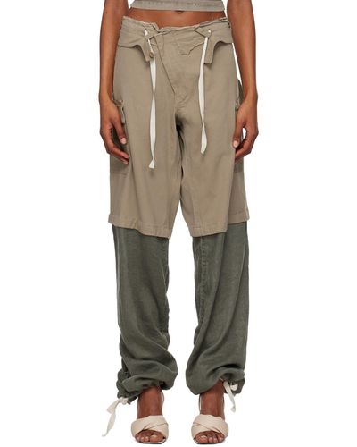 OTTOLINGER Pantalon cargo ample gris et kaki - Neutre