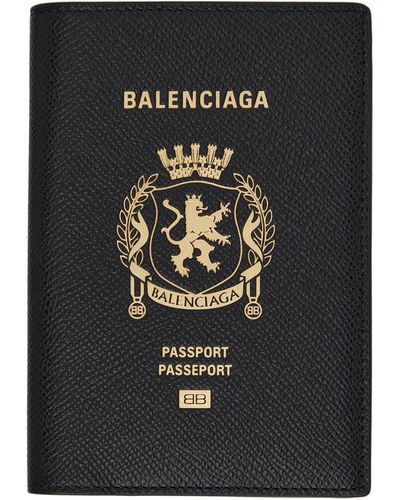 Balenciaga Stamped Passport Holder - Black