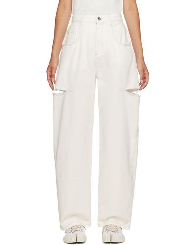 Jean Maison Martin Margiela Line 1 - Denim Blanc Doux - Taille I42 (EU 38) - Neuf Avec étiquettes