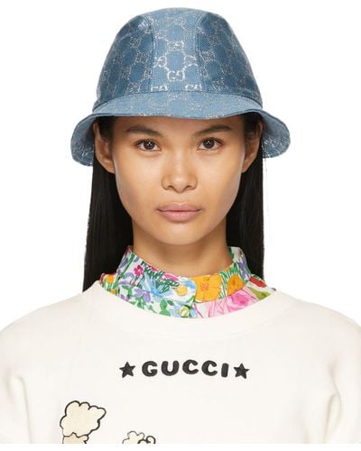 Gucci GG Lamé Bucket Hat - Blue