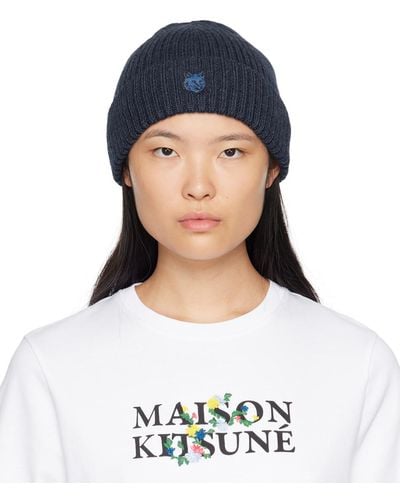 Maison Kitsuné Blue Fox Head Patch Beanie