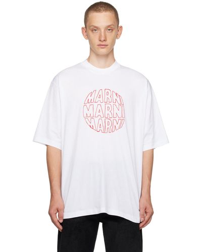 Marni T-shirt blanc à logo