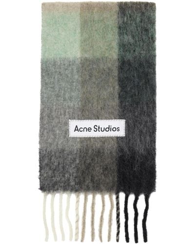 Acne Studios Green & Grey Check Scarf
