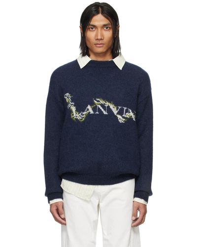 Lanvin Navy Mohair Sweater - Blue