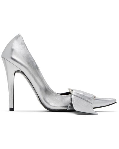 Pushbutton Strap Detail Court Shoes - White