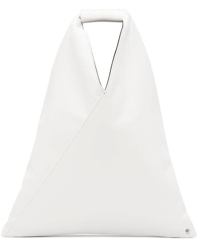 MM6 by Maison Martin Margiela White Faux-leather Small Triangle Tote